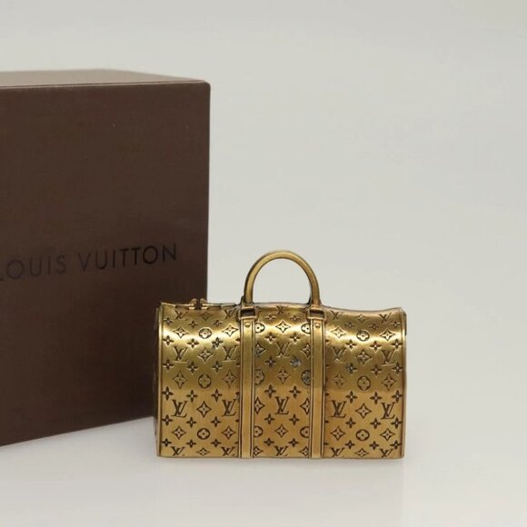 LOUIS VUITTON Paper weight metal Gold LV - Picture 14 of 14